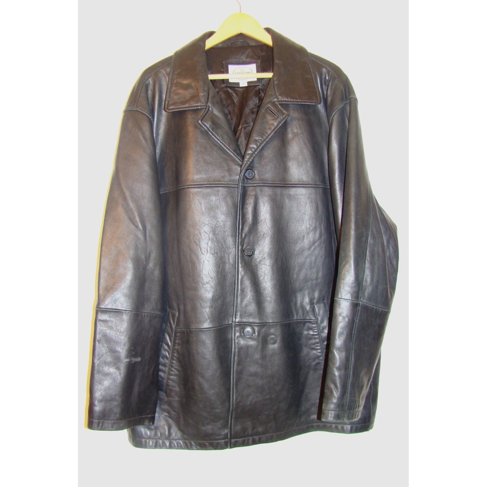 LINEA UOMO MENS BLACK LEATHER JACKET SIZE 2XL   A132